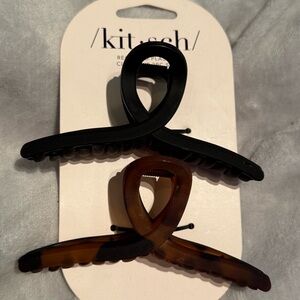 NEW Kitsch Elegant Black and Tortoise Hair Claw Clips